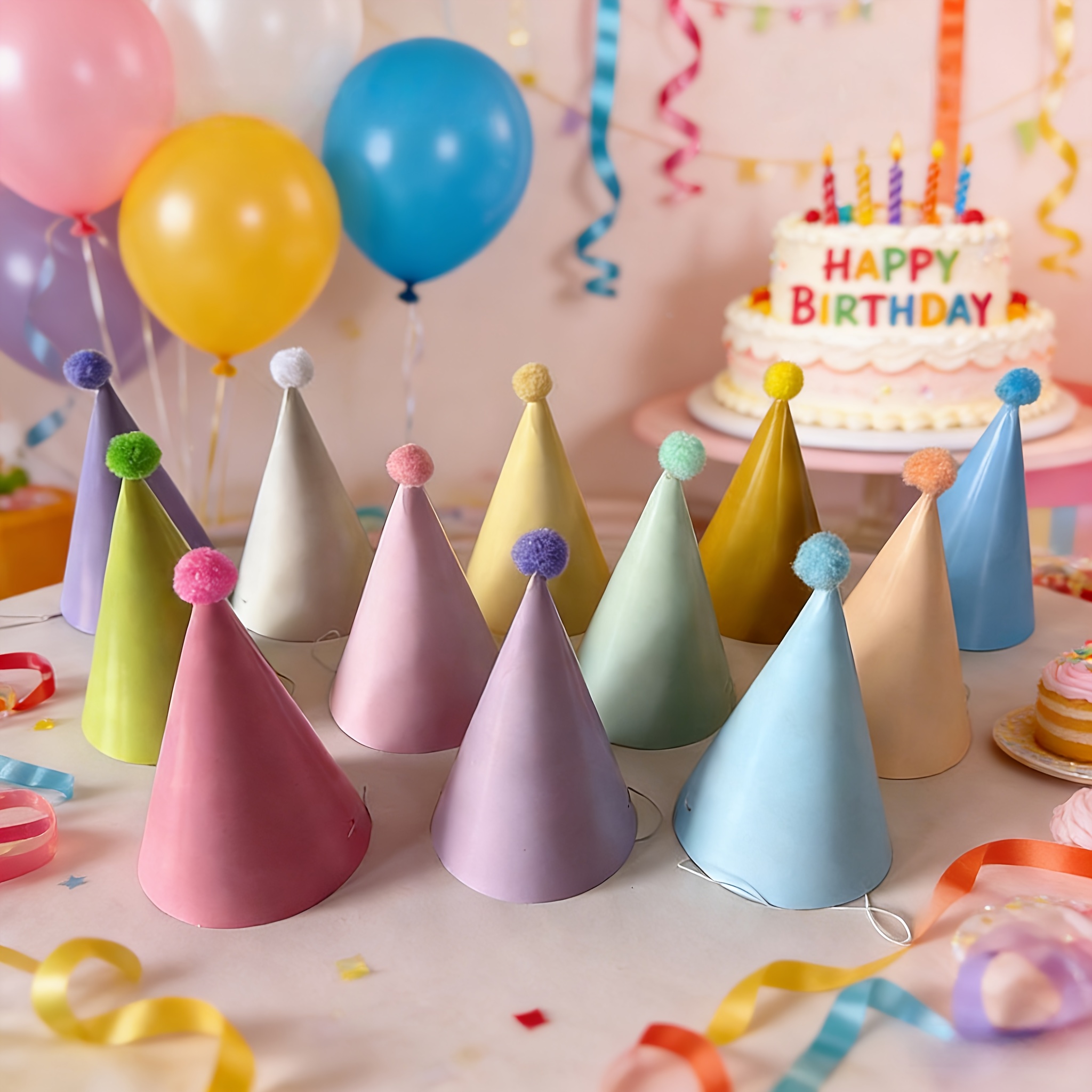 Party Hat Cone - 5/10 colorful birthday party hats |