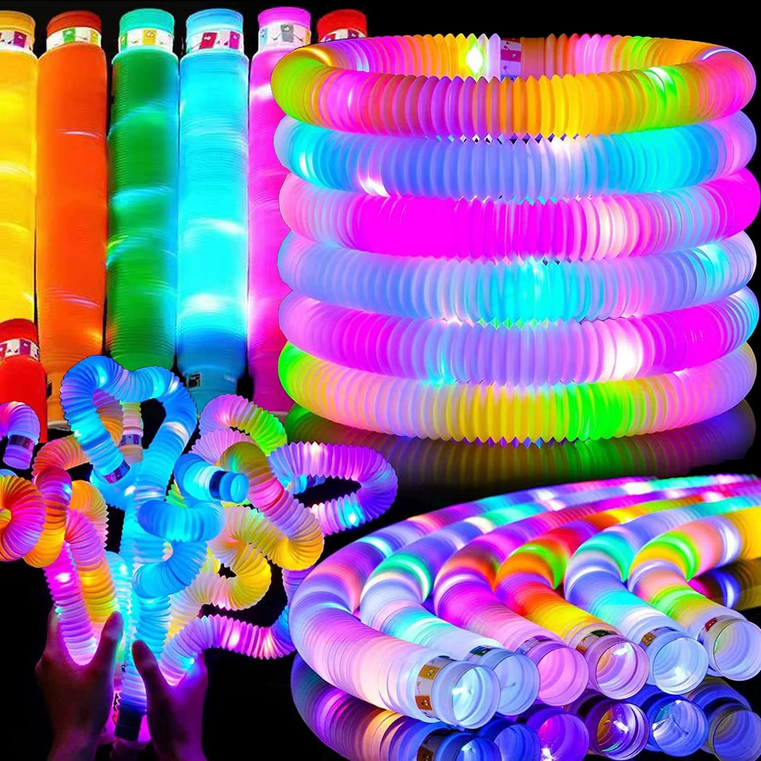 2/6/12 pcs LED Flash Pop Tubes - Cotton Candy Cone recension och pris
