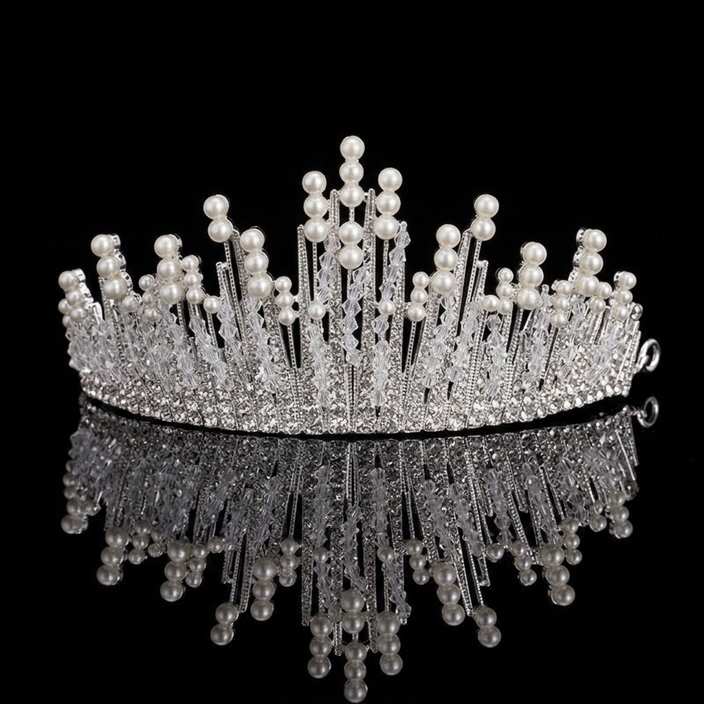 Bridal Pearl Crown Headpiece E - Event & Party Supply recension och pris
