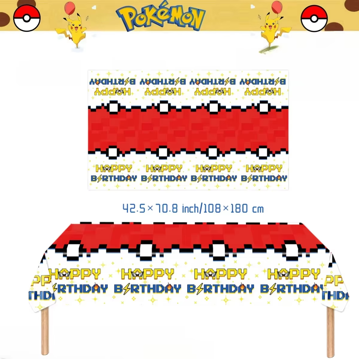 Pokemon Tablecloth Birthday Pa - Table Cloth Disposable recension och pris