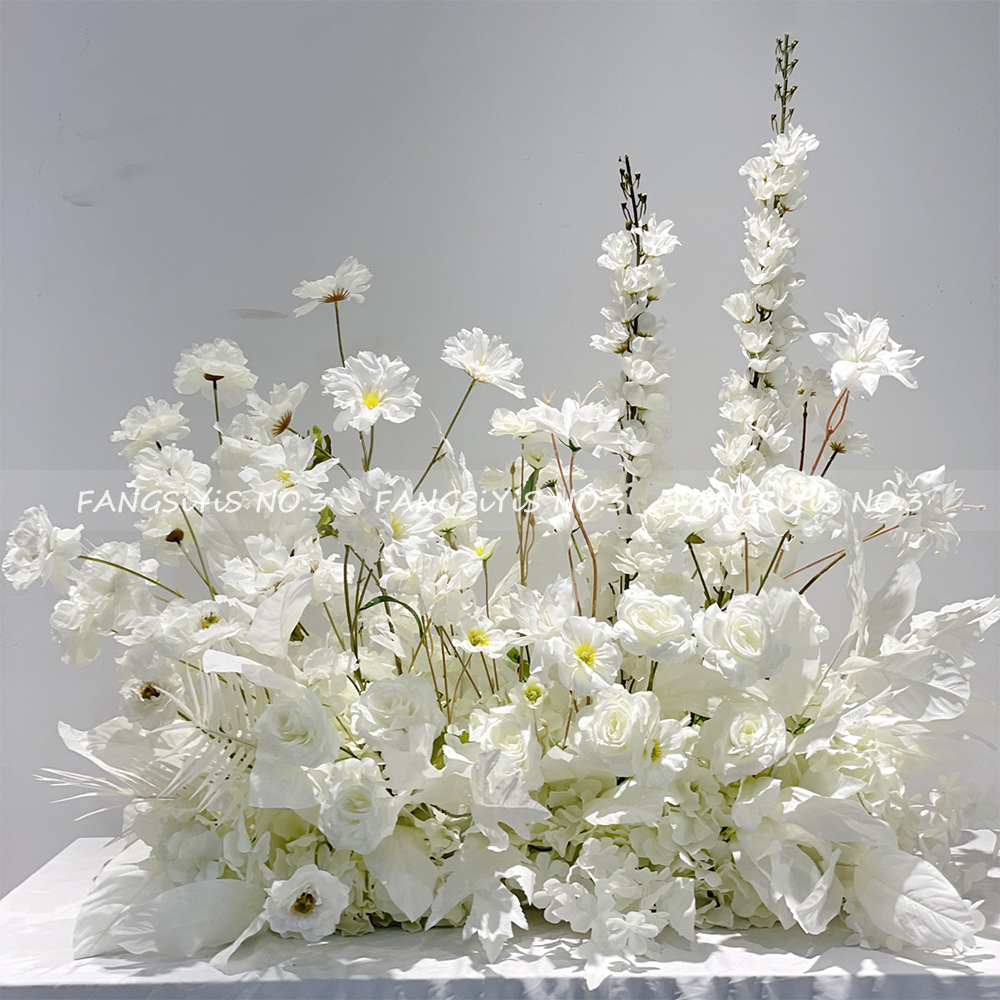 100/50CM Artificial White Rose - Flower Wall Panel recension och pris