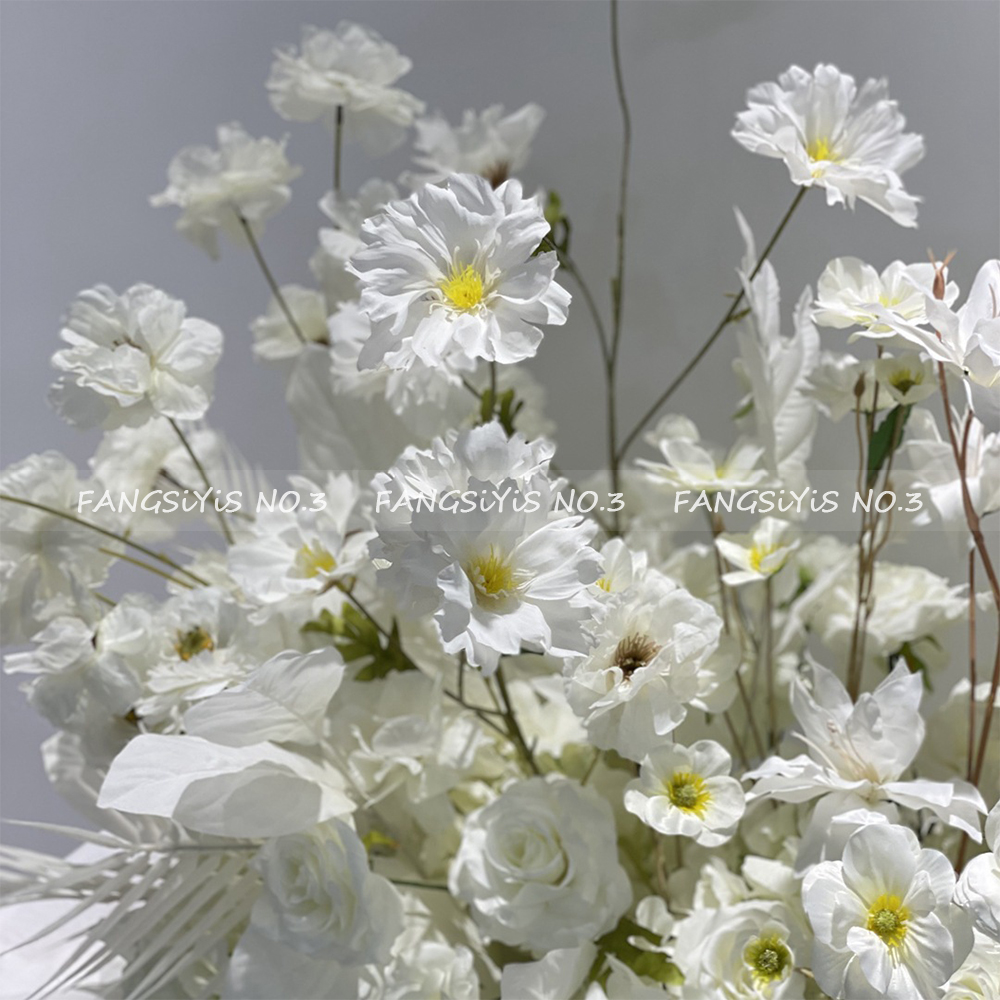 100/50CM Artificial White Rose - Flower Wall Panel recension och pris