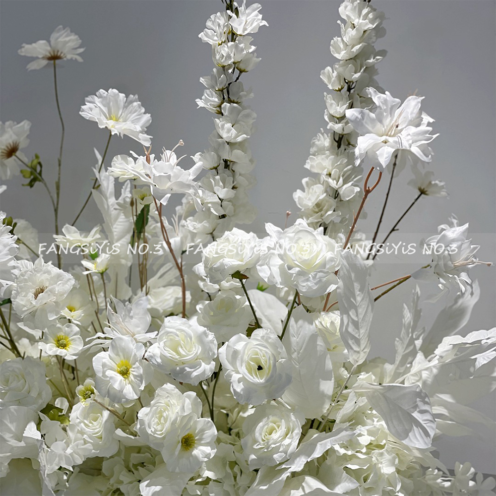 100/50CM Artificial White Rose - Flower Wall Panel recension och pris