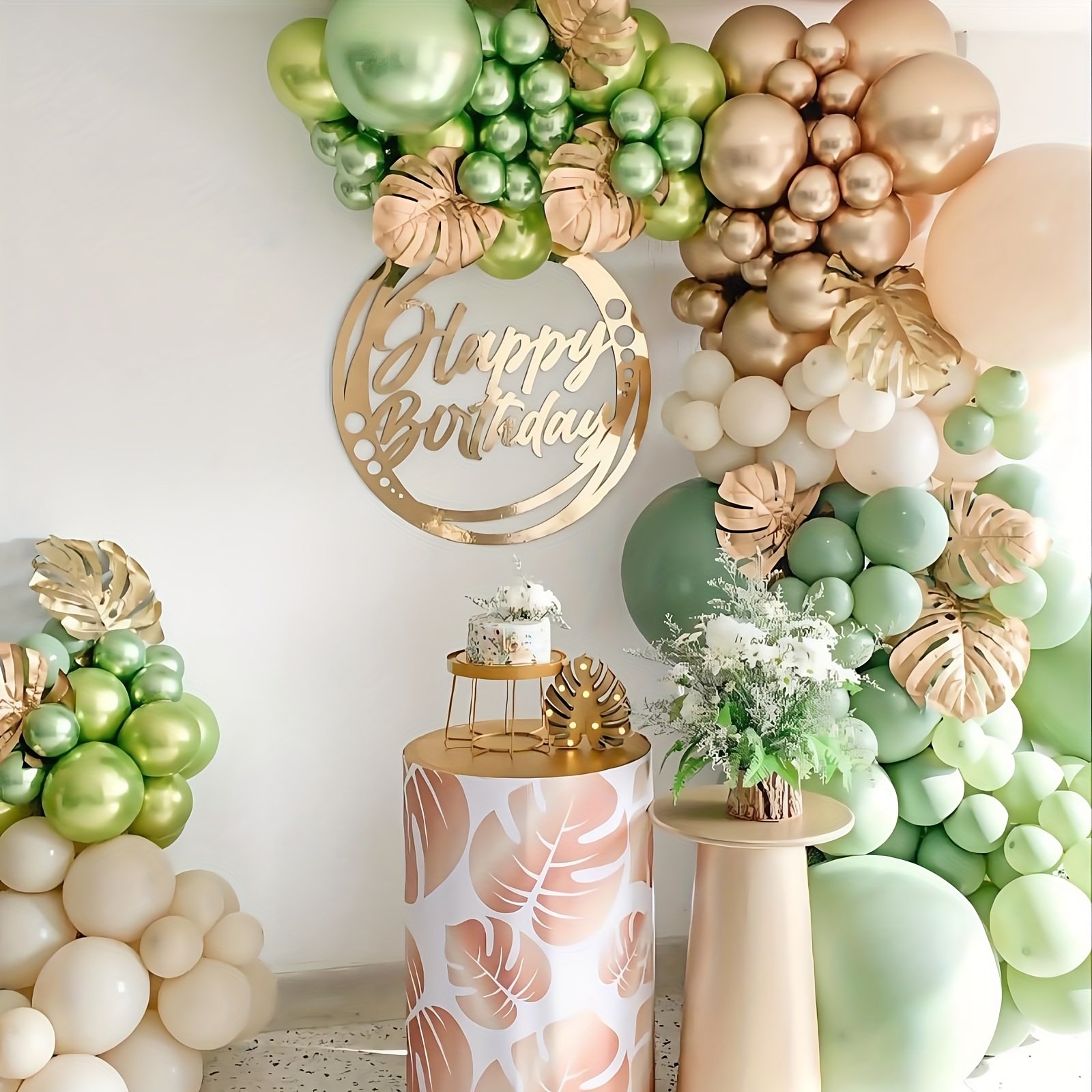 88pcs Sage Green & Golden Ball - Balloon Arch Kit recension och pris