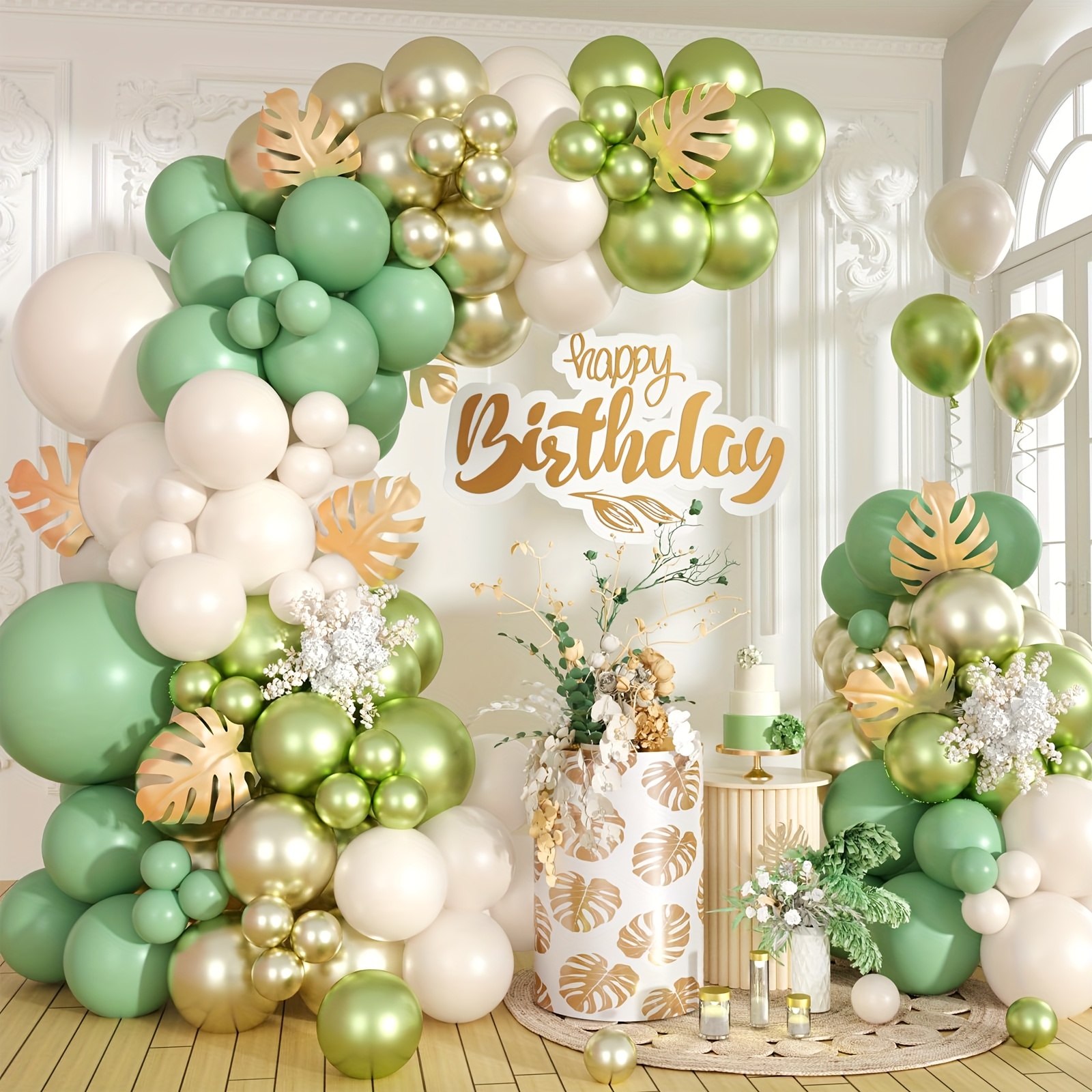 88pcs Sage Green & Golden Ball - Balloon Arch Kit recension och pris