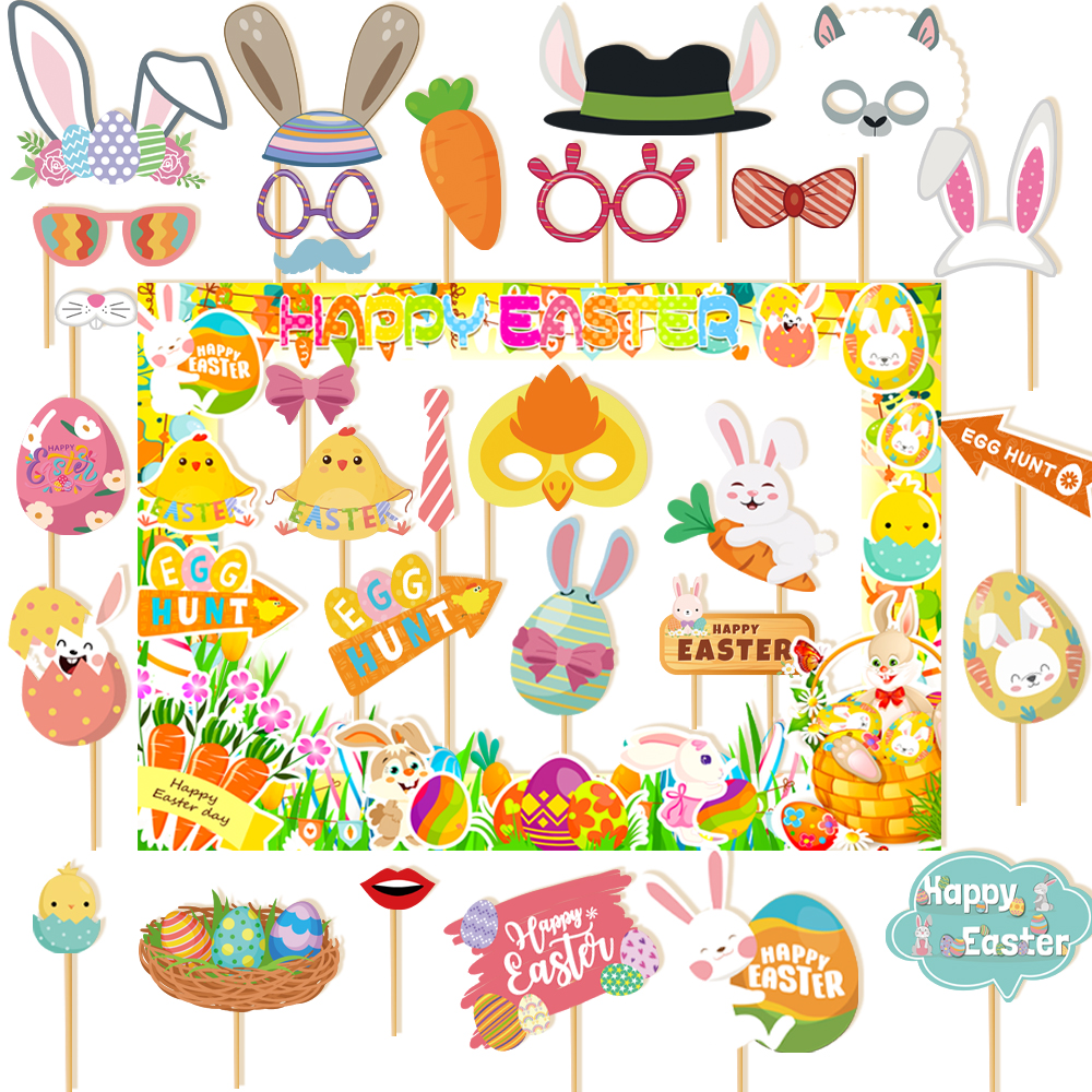 1set Easter Paper Photo Booth  - Photo Booth Frame recension och pris