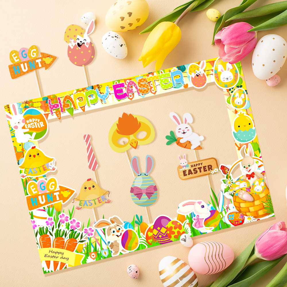 1set Easter Paper Photo Booth  - Photo Booth Frame recension och pris
