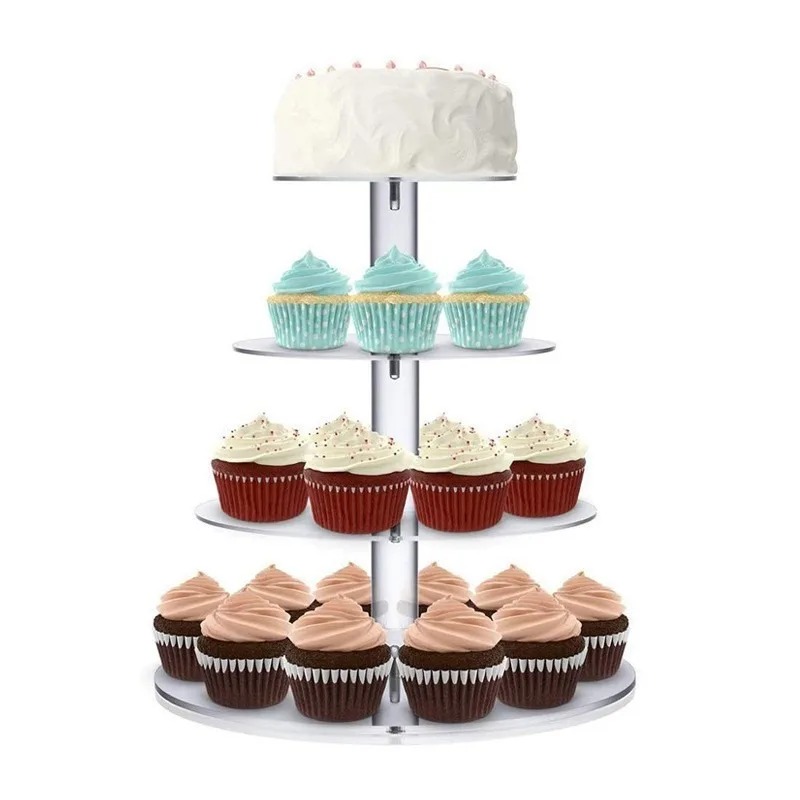 Clear Acrylic 3-5 Tier Cupcake - Cupcake Stand Tier recension och pris