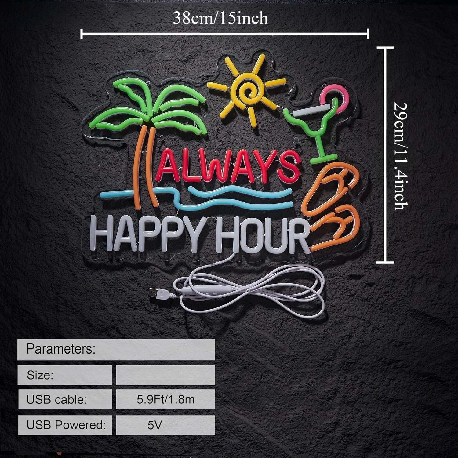 Always Happy Hour Beer Bar Neo - Neon Sign Party recension och pris
