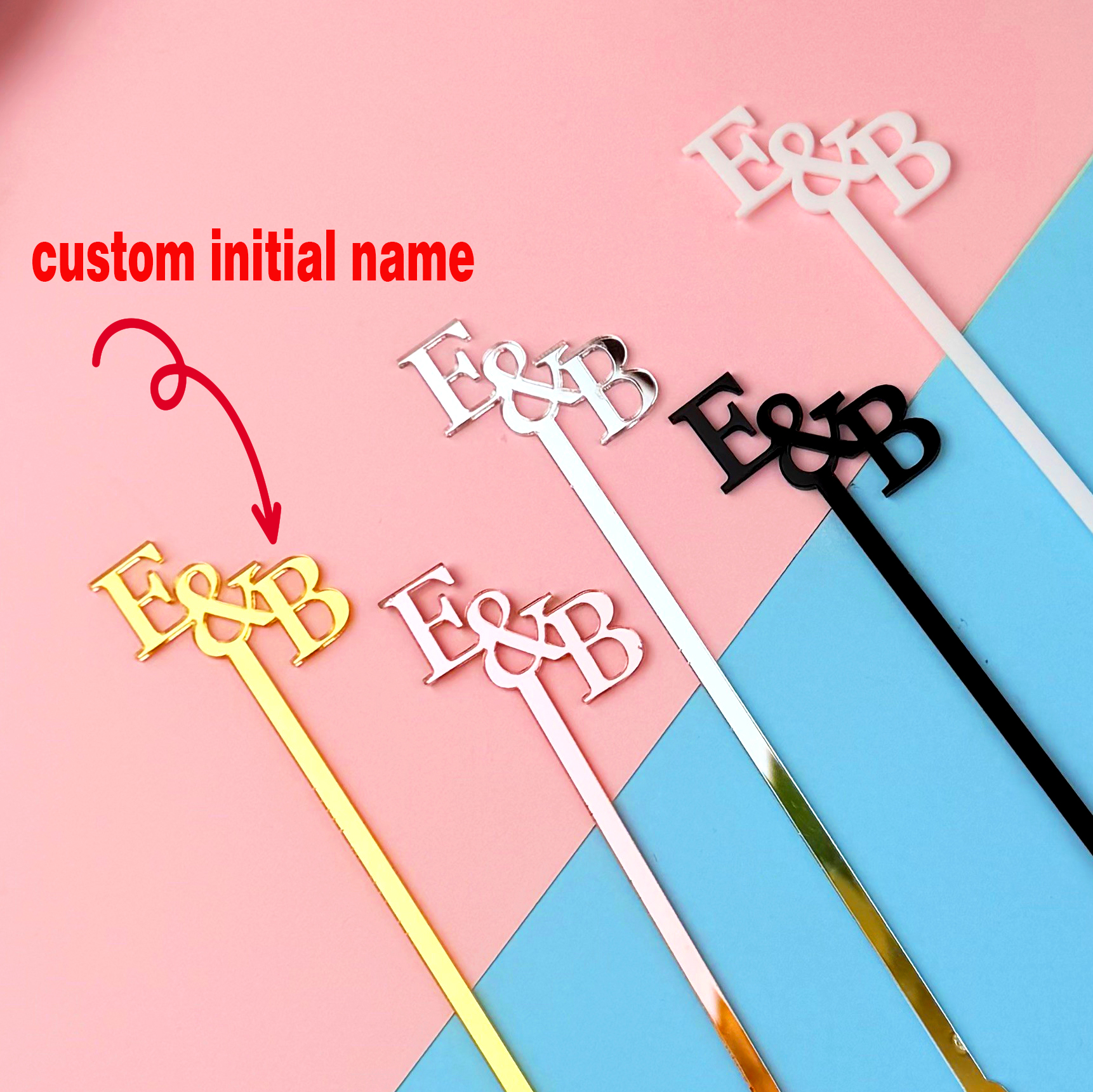 20pcs/50pcs Custom Initial nam - Centerpiece Stick recension och pris
