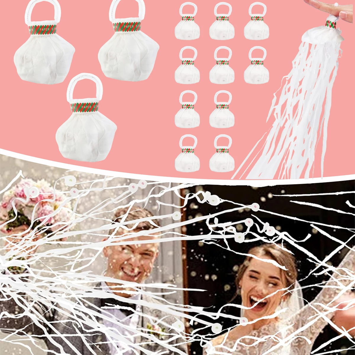 10Pcs Romantic White Hand-Thro - Confetti Cannon Tube recension och pris