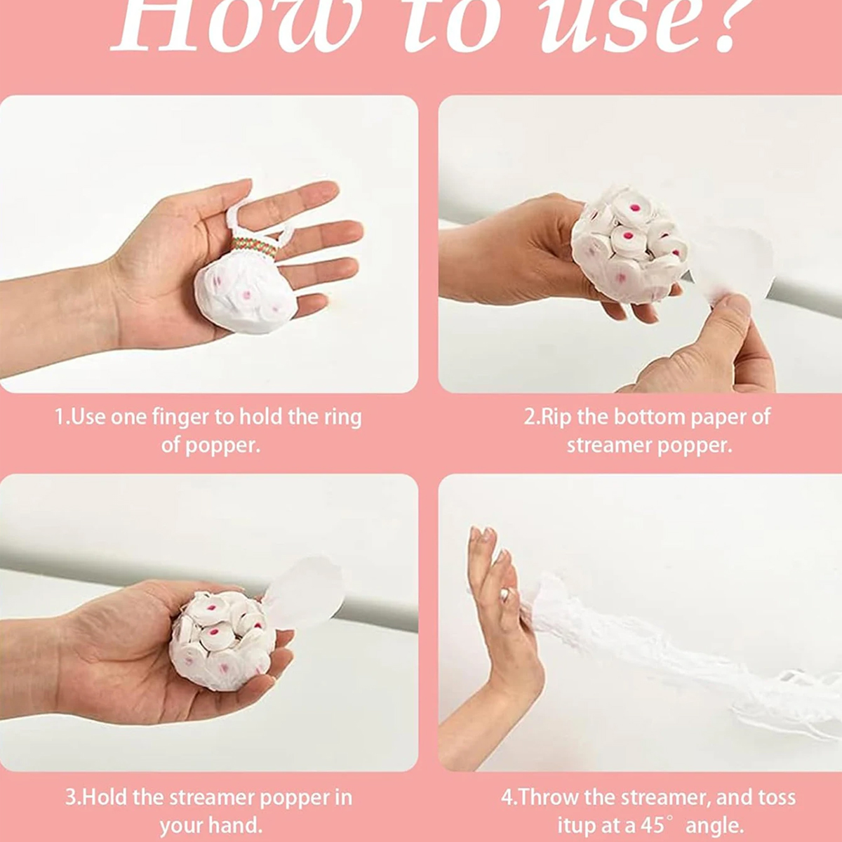 10Pcs Romantic White Hand-Thro - Confetti Cannon Tube recension och pris