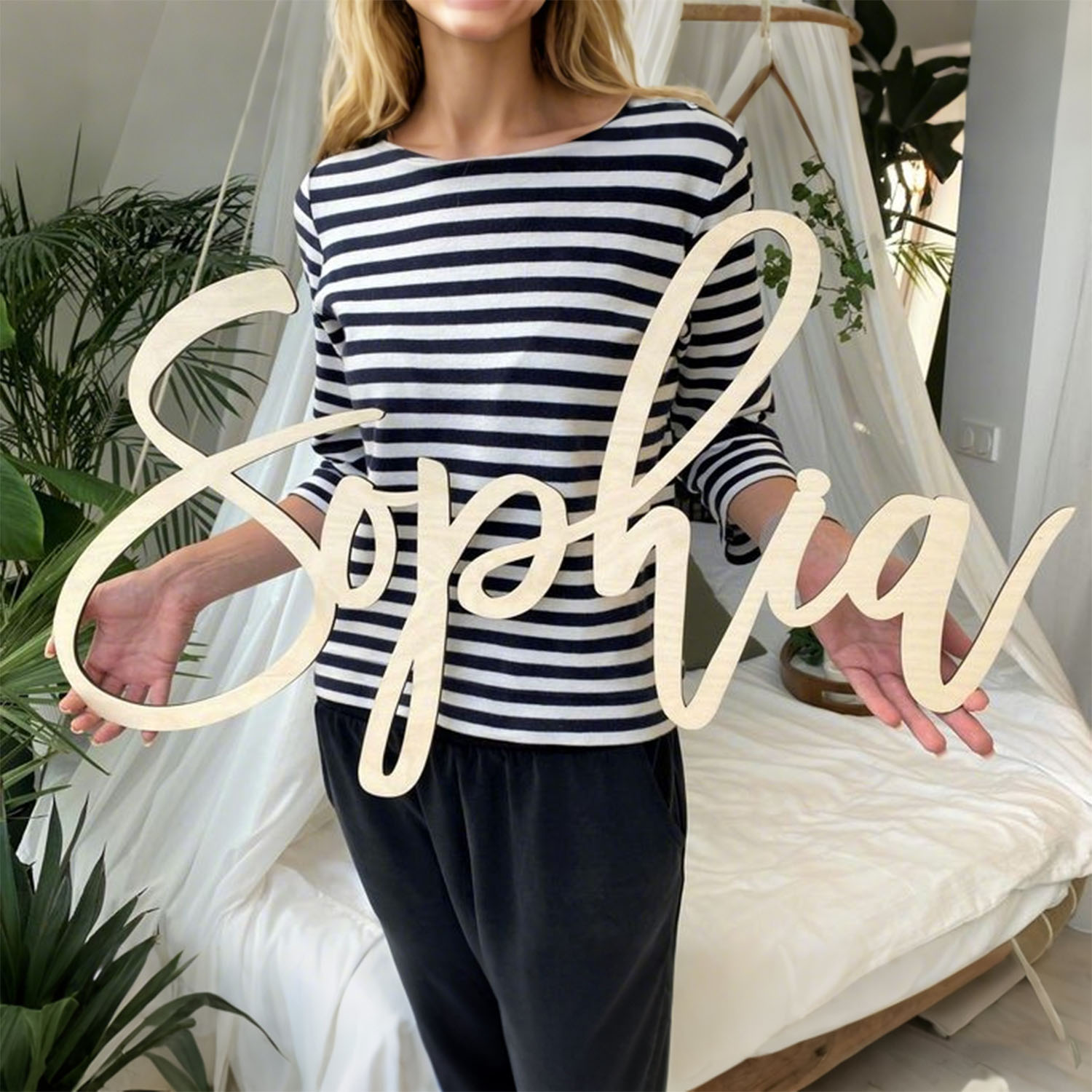 1pc Personalized Wooden Name S - Eve Party recension och pris