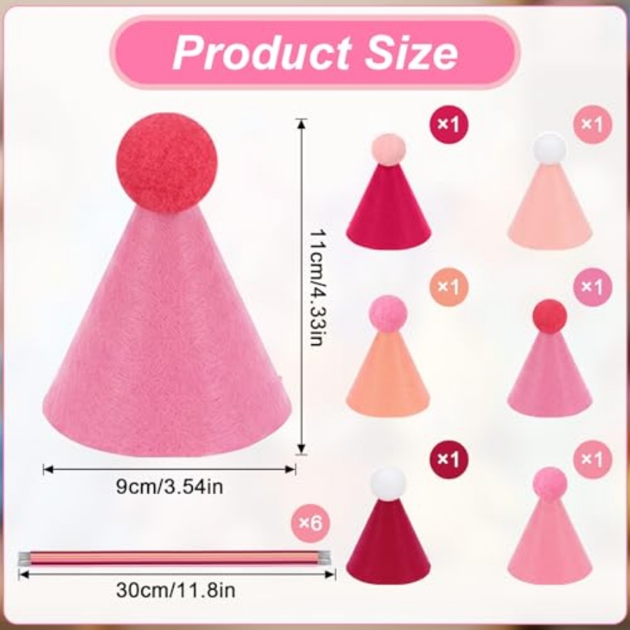 6 Pcs Mini Party Hats for Stuf - Party Hat Cone recension och pris