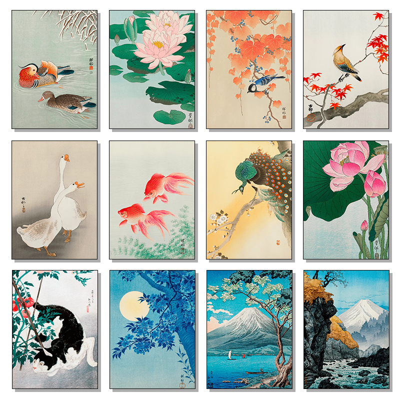 Retro Japanese Flowers Cat Dog - Flower Wall Panel recension och pris