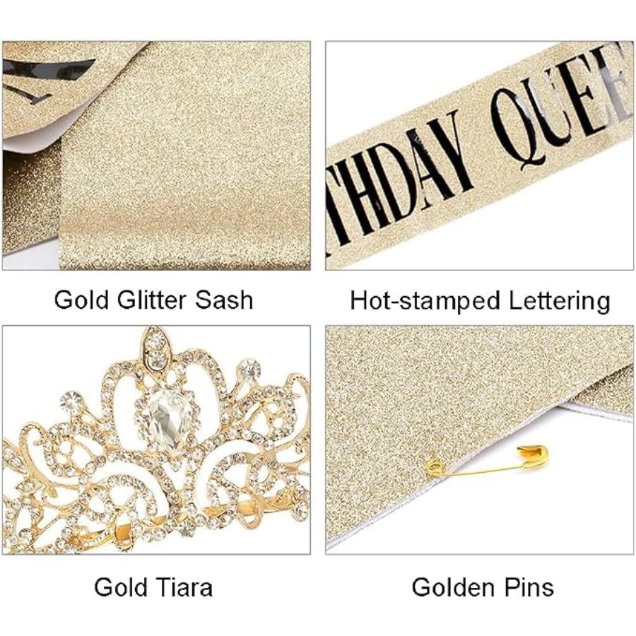 Birthday Queen Sash & Rhinesto - Birthday Sash Glitter recension och pris