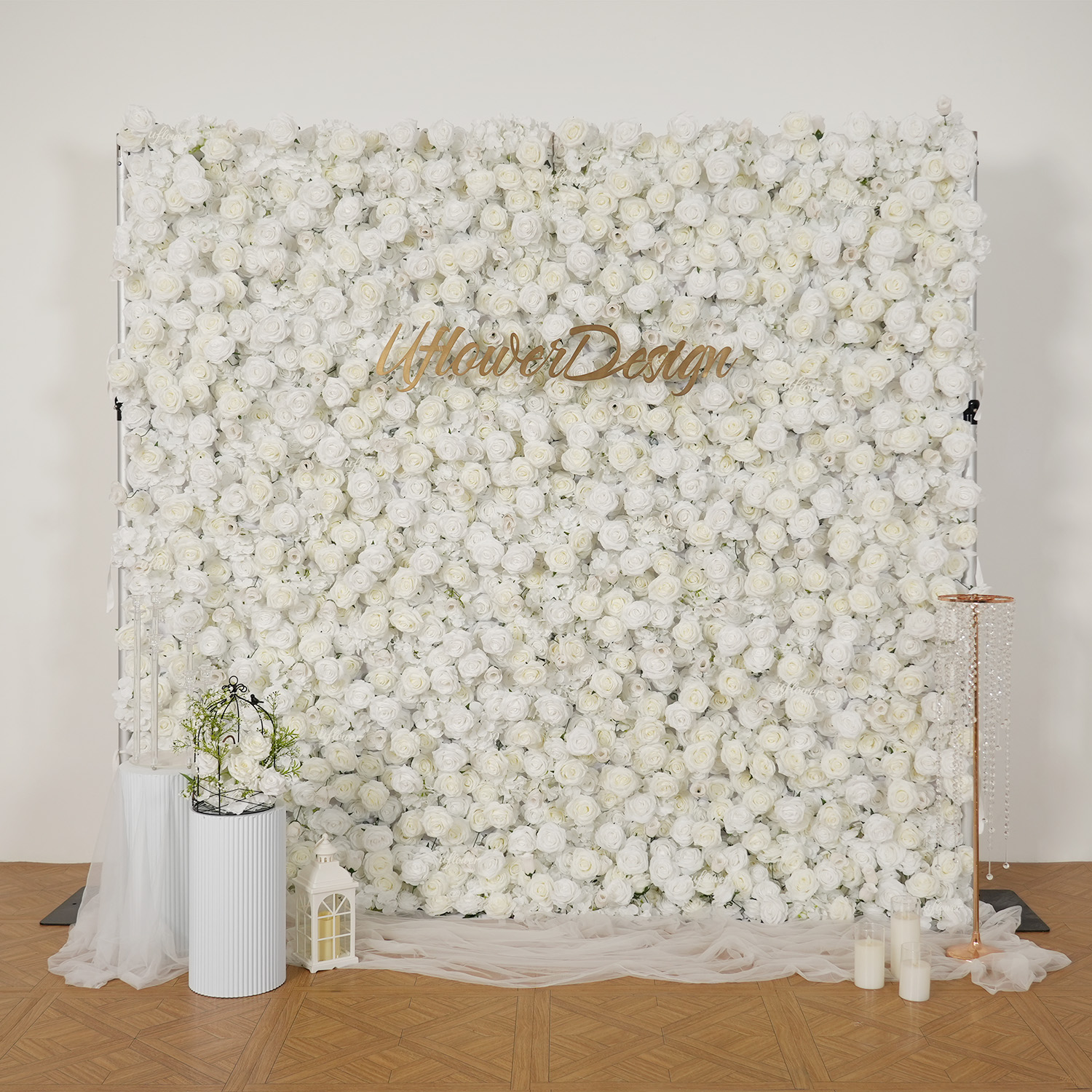 Uflower Silk Rose Wedding Home - Flower Wall Panel recension och pris