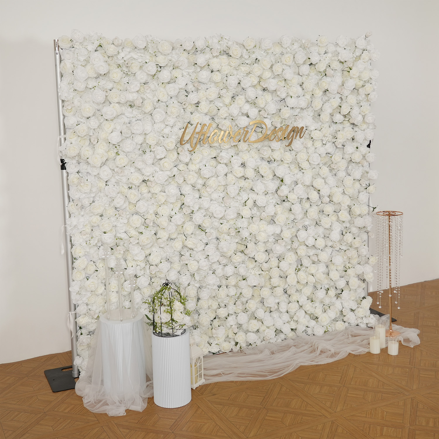 Uflower Silk Rose Wedding Home - Flower Wall Panel recension och pris