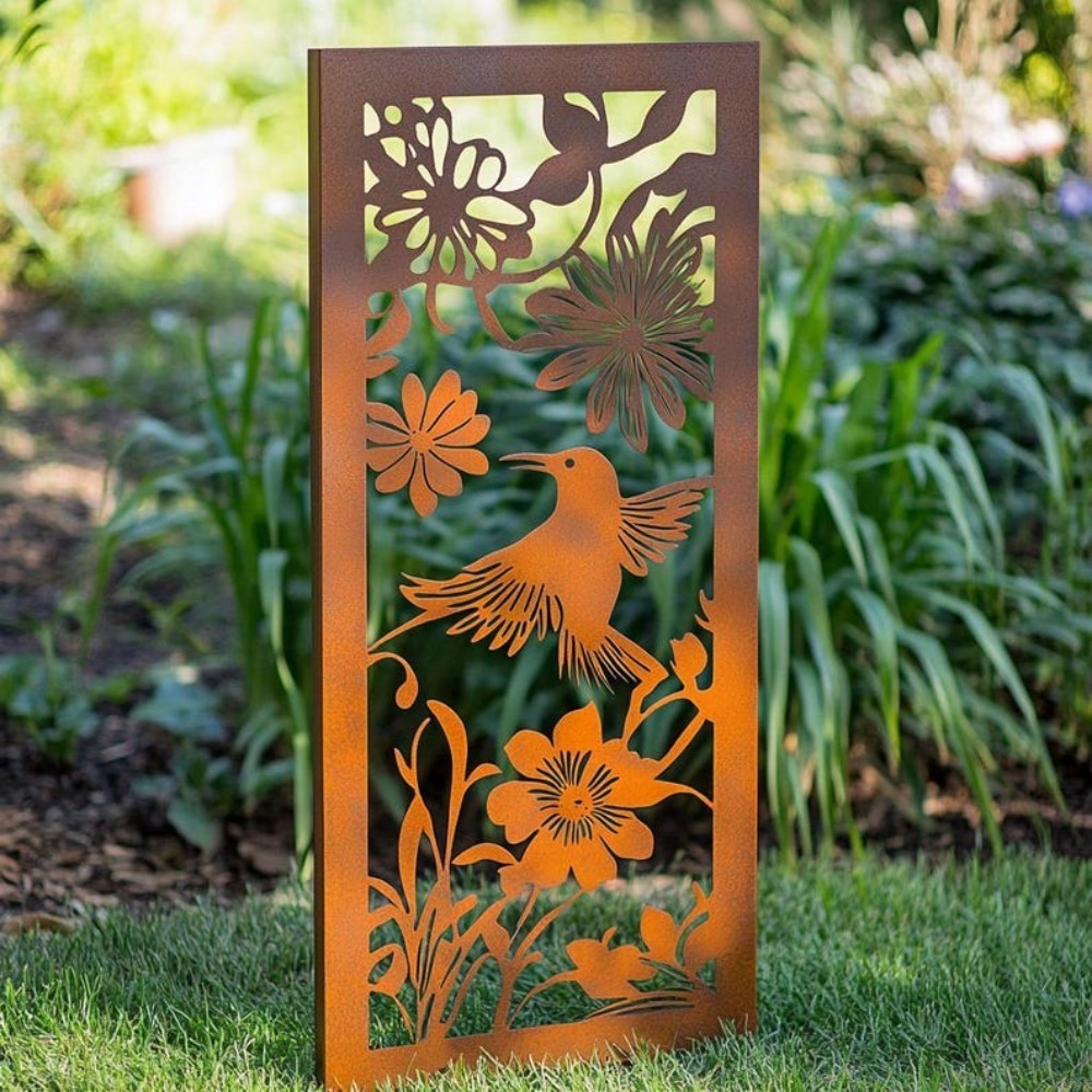 Outdoor 2D Metal Garden Wall P - Flower Wall Panel recension och pris