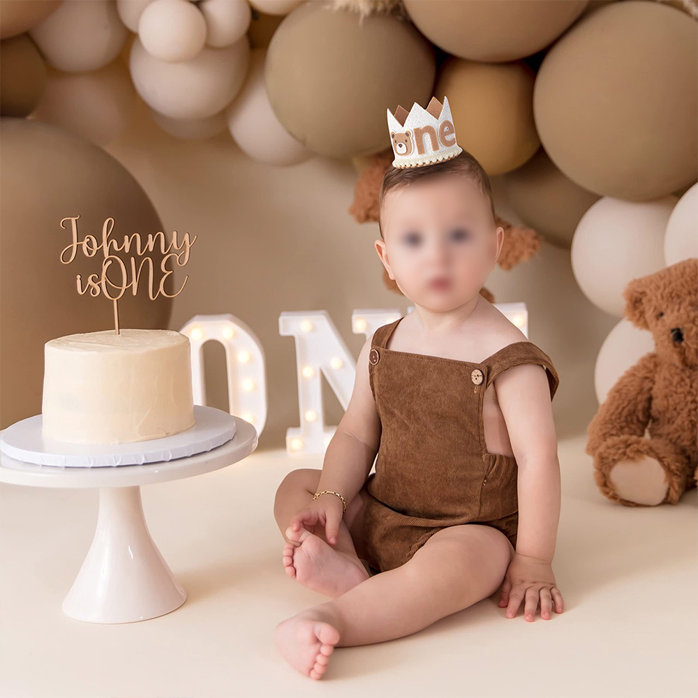 Cute Bear Kids 1st Birthday Ha - Party Hat Cone recension och pris