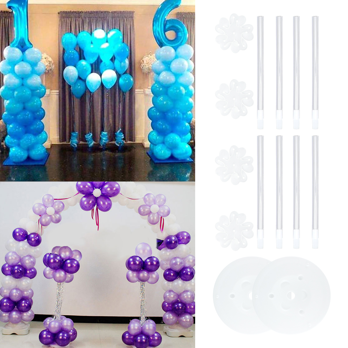 2Sets Balloon Column Stand Kit - Balloon Arch Kit recension och pris
