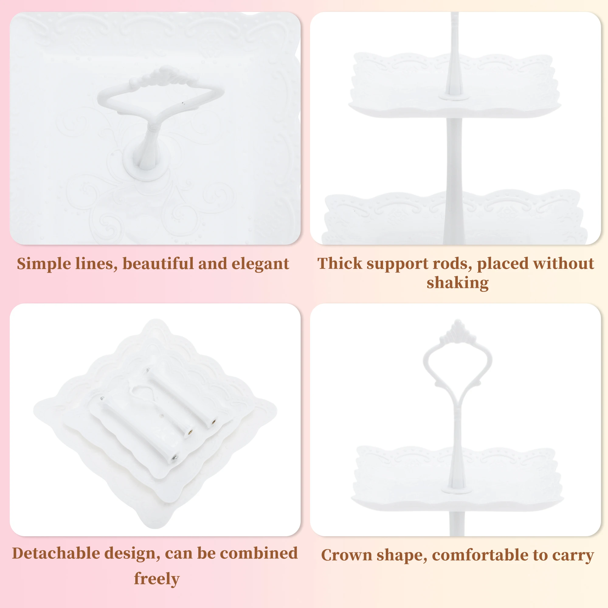 3 Tier Square Cupcake Stand wi - Cupcake Stand Tier recension och pris