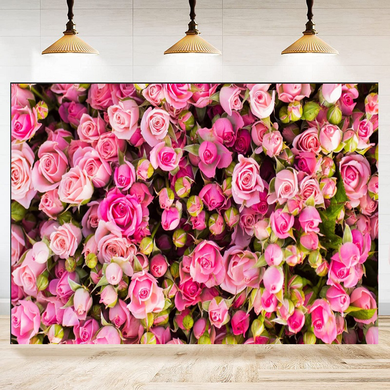 Pink Red Rose Flowers Theme Ph - Dessert Table Backdrop recension och pris