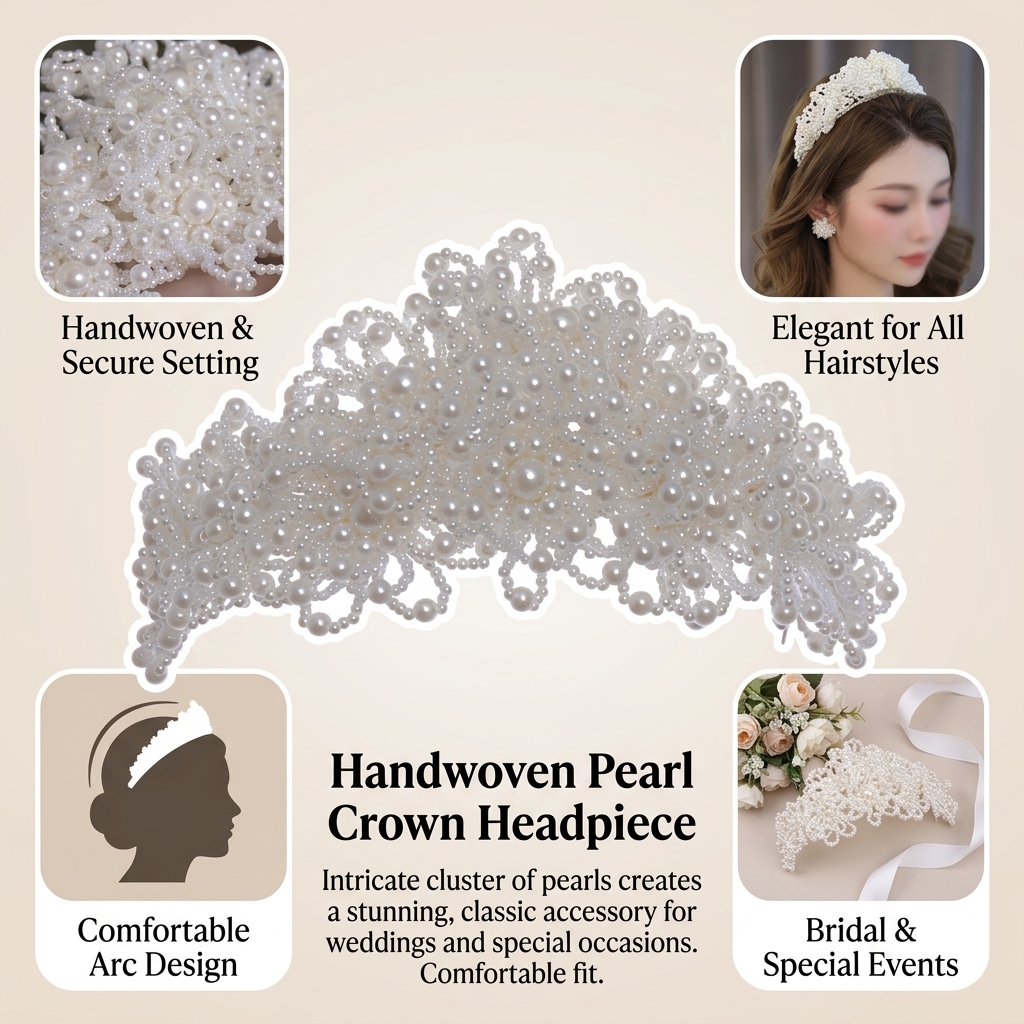 Pearl Crown Headpiece For Wedd - Event Suppliers recension och pris