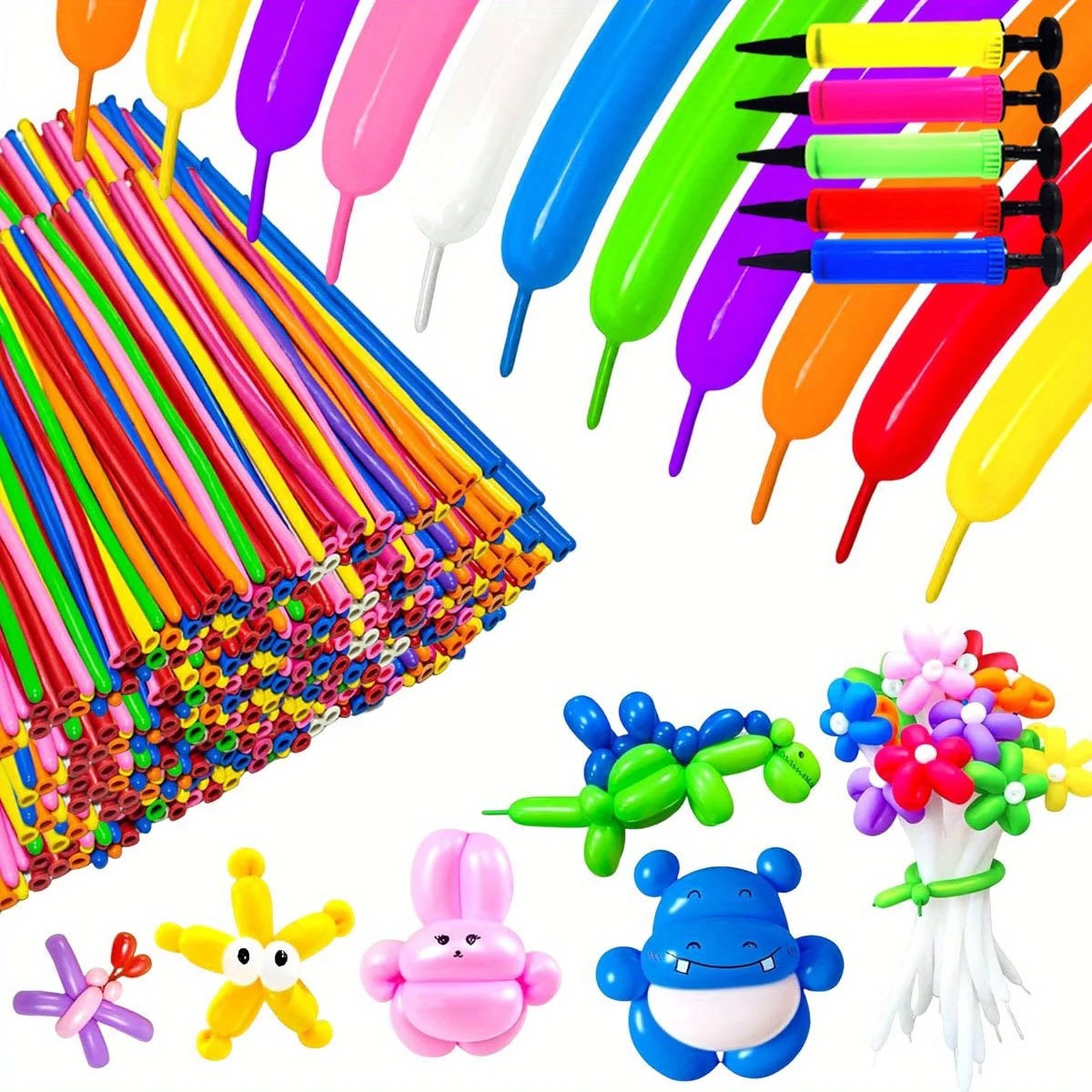 50/100pcs Colorful Long Latex  - Balloon Pump Hand recension och pris