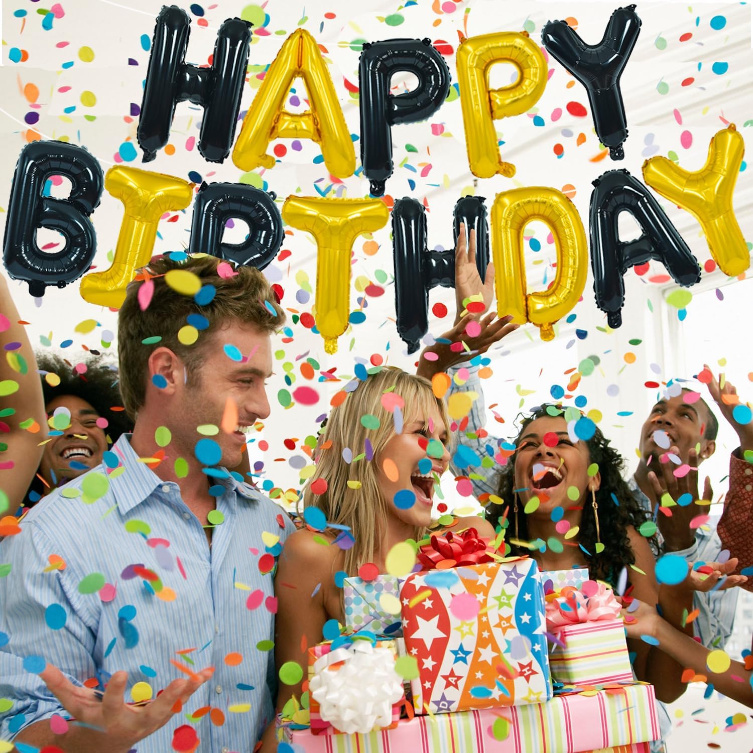 Black Gold Happy Birthday Deco - Balloon Arch Kit recension och pris