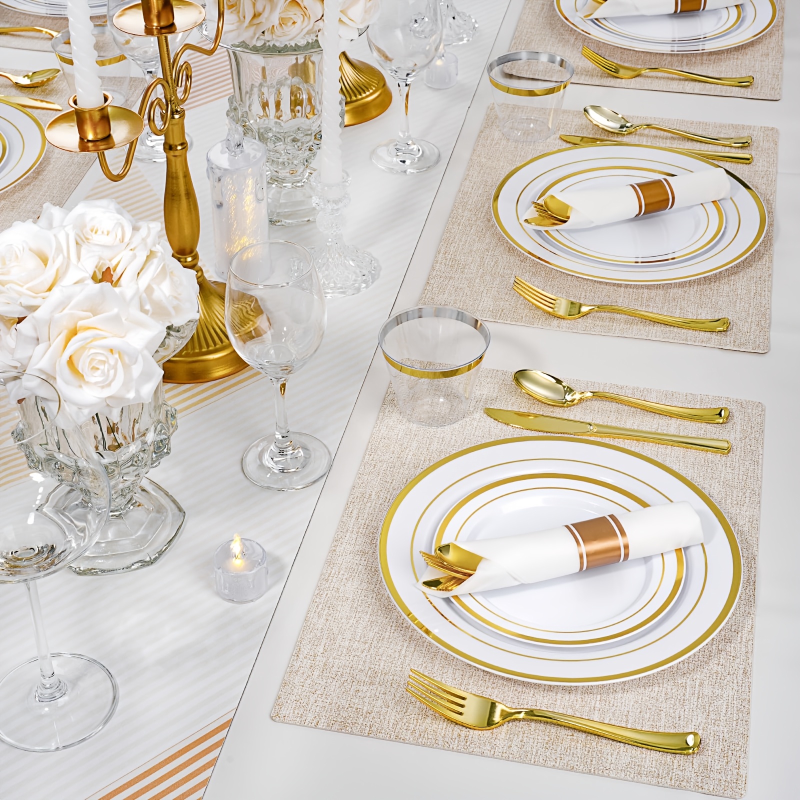 700-Piece Elegant Golden-Trimm - Napkin Folding Set recension och pris