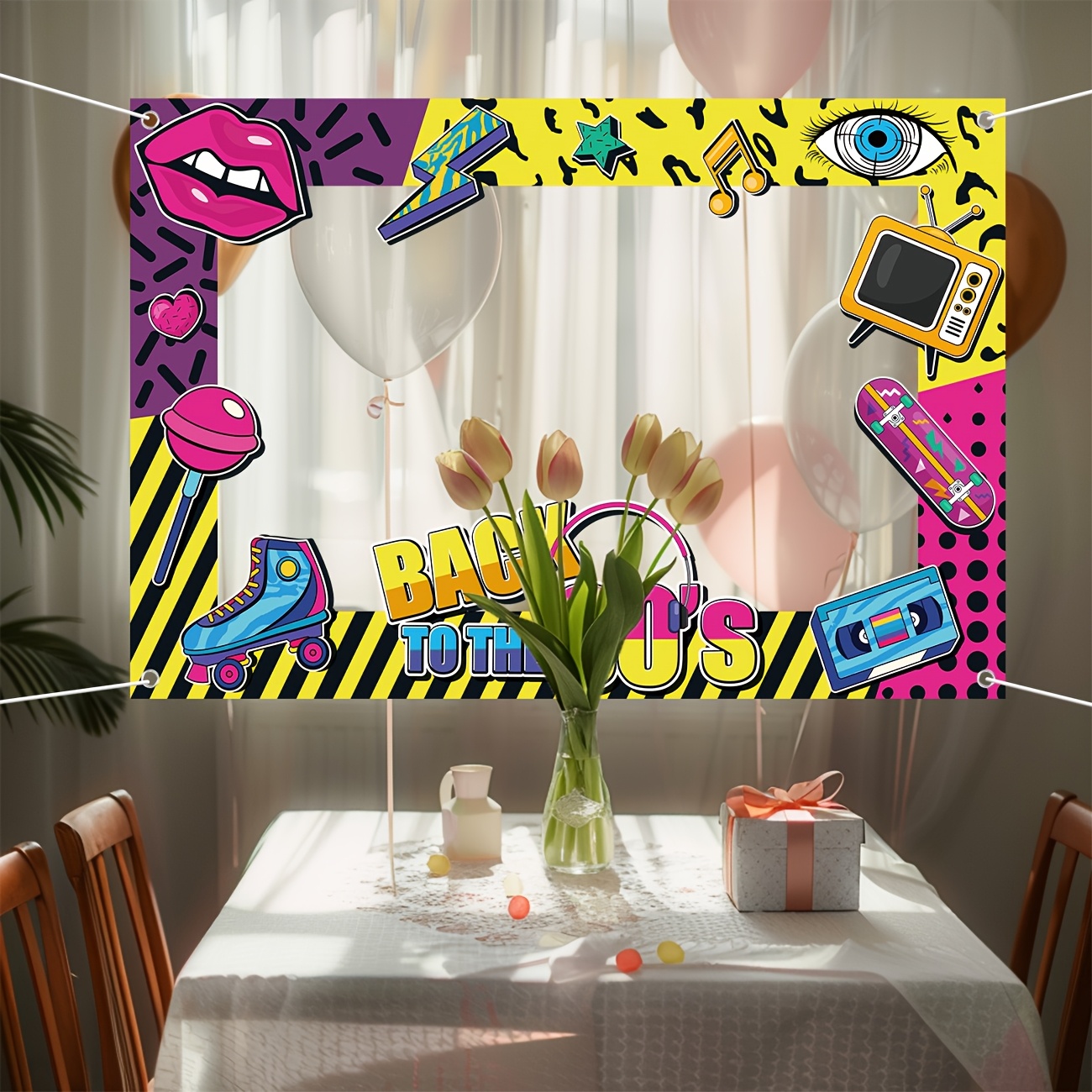 Back to The 80s Party Photo Bo - Photo Booth Frame recension och pris