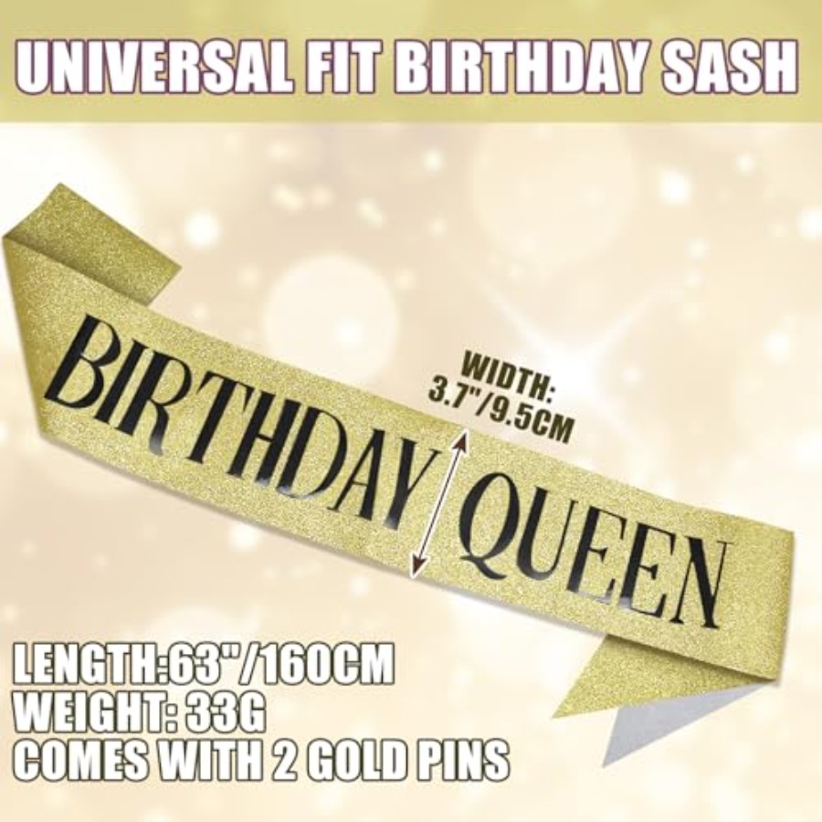Birthday Queen Sash Glitter Go - Birthday Sash Glitter recension och pris