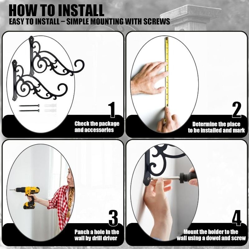 1PC Wall Mounted Bracket Iron  - Flower Wall Panel recension och pris