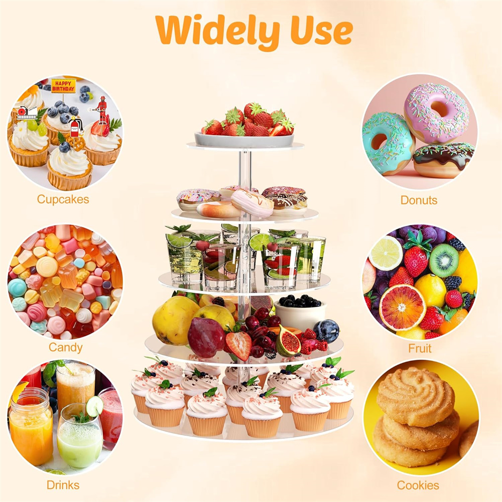 1pack 3/4/5 Tier Acrylic Round - Cupcake Stand Tier recension och pris