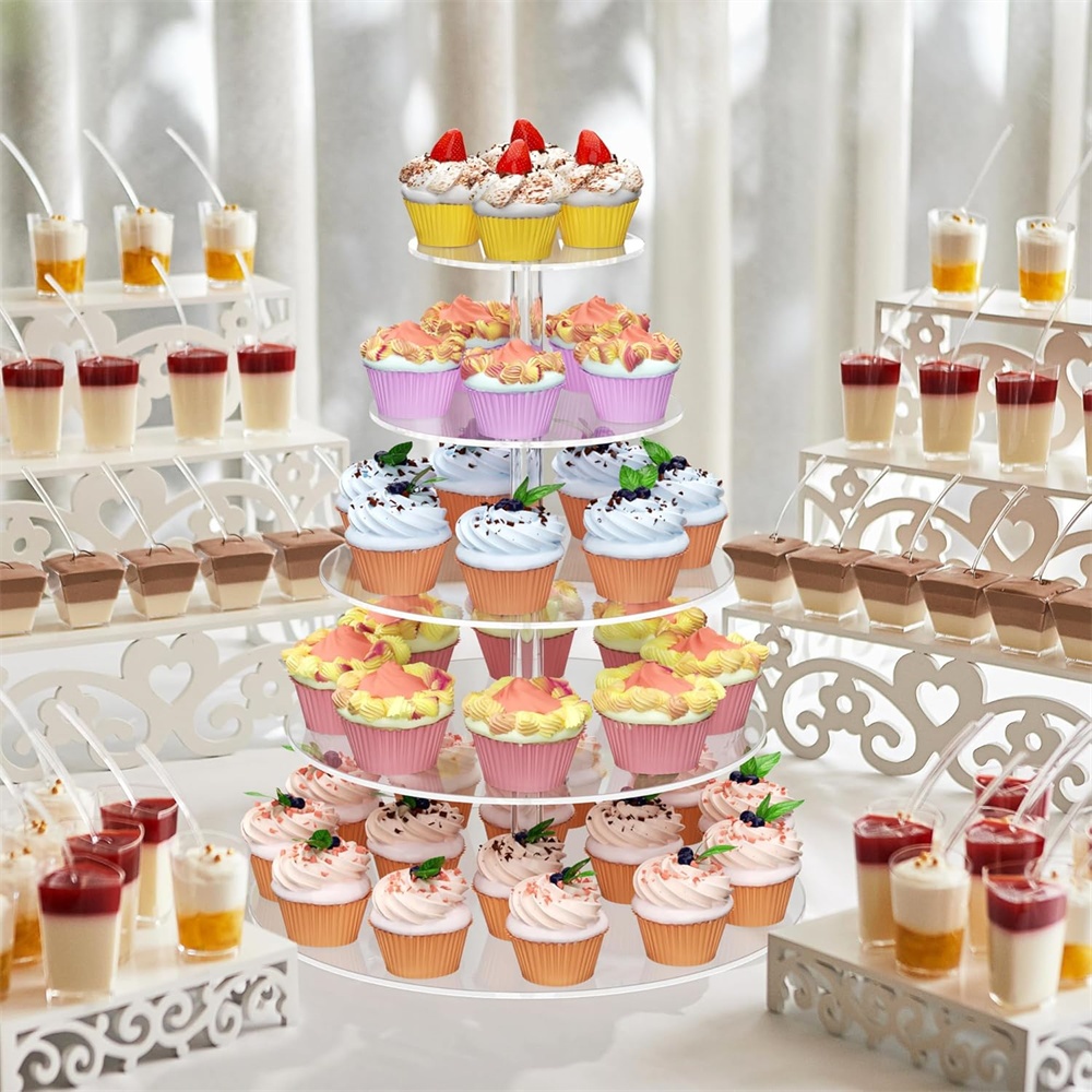 1pack 3/4/5 Tier Acrylic Round - Cupcake Stand Tier recension och pris