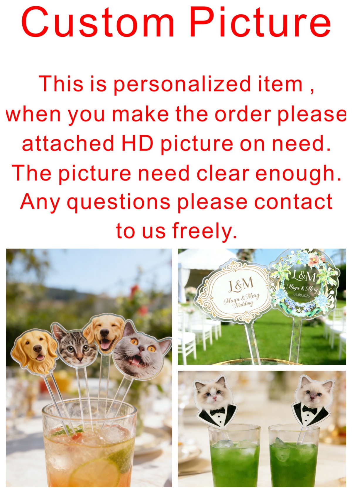 50/100/150Pcs Personalized Pri - Centerpiece Stick recension och pris