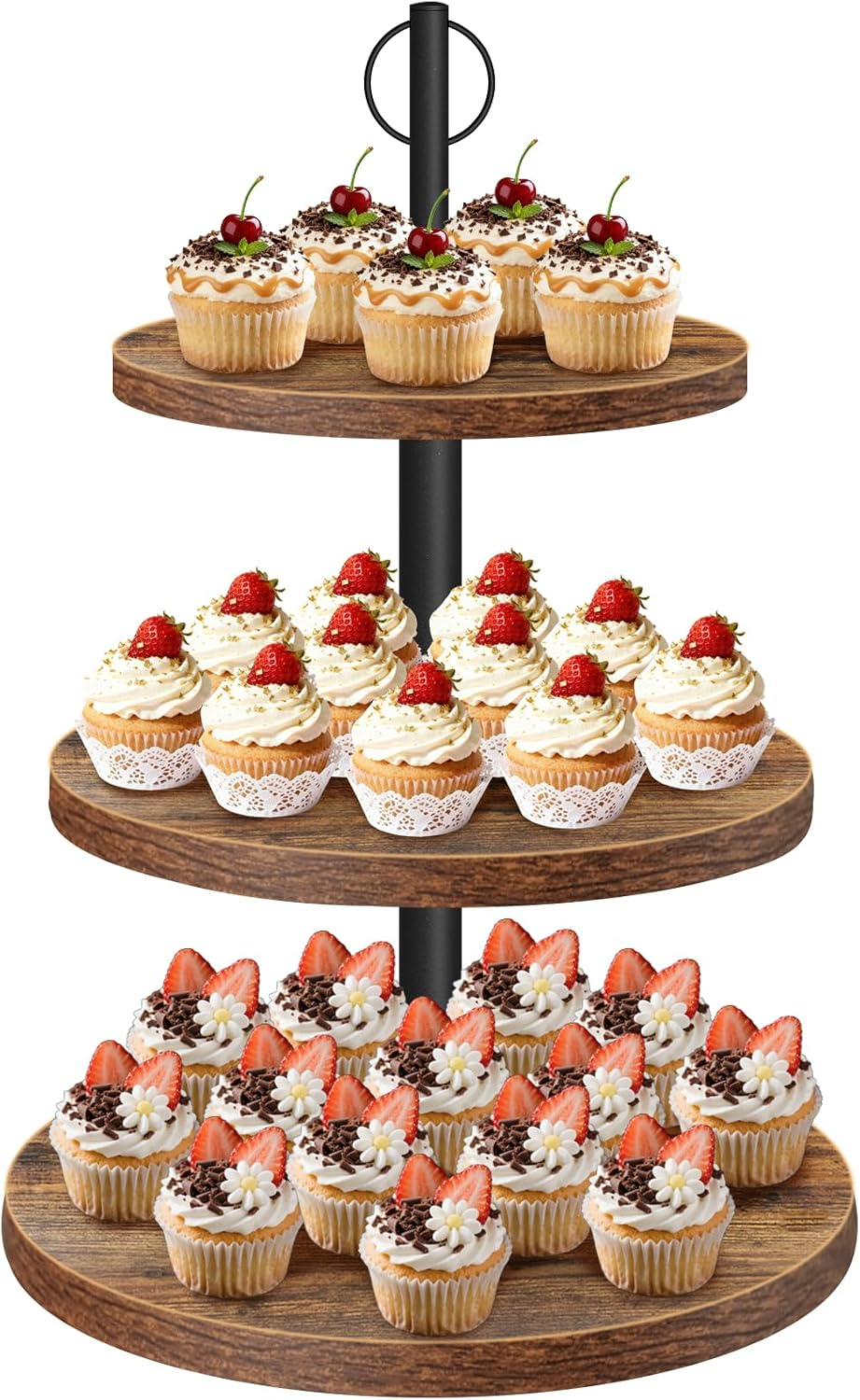 3-Tier Rustic Wood Cupcake Sta - Cupcake Stand Tier recension och pris