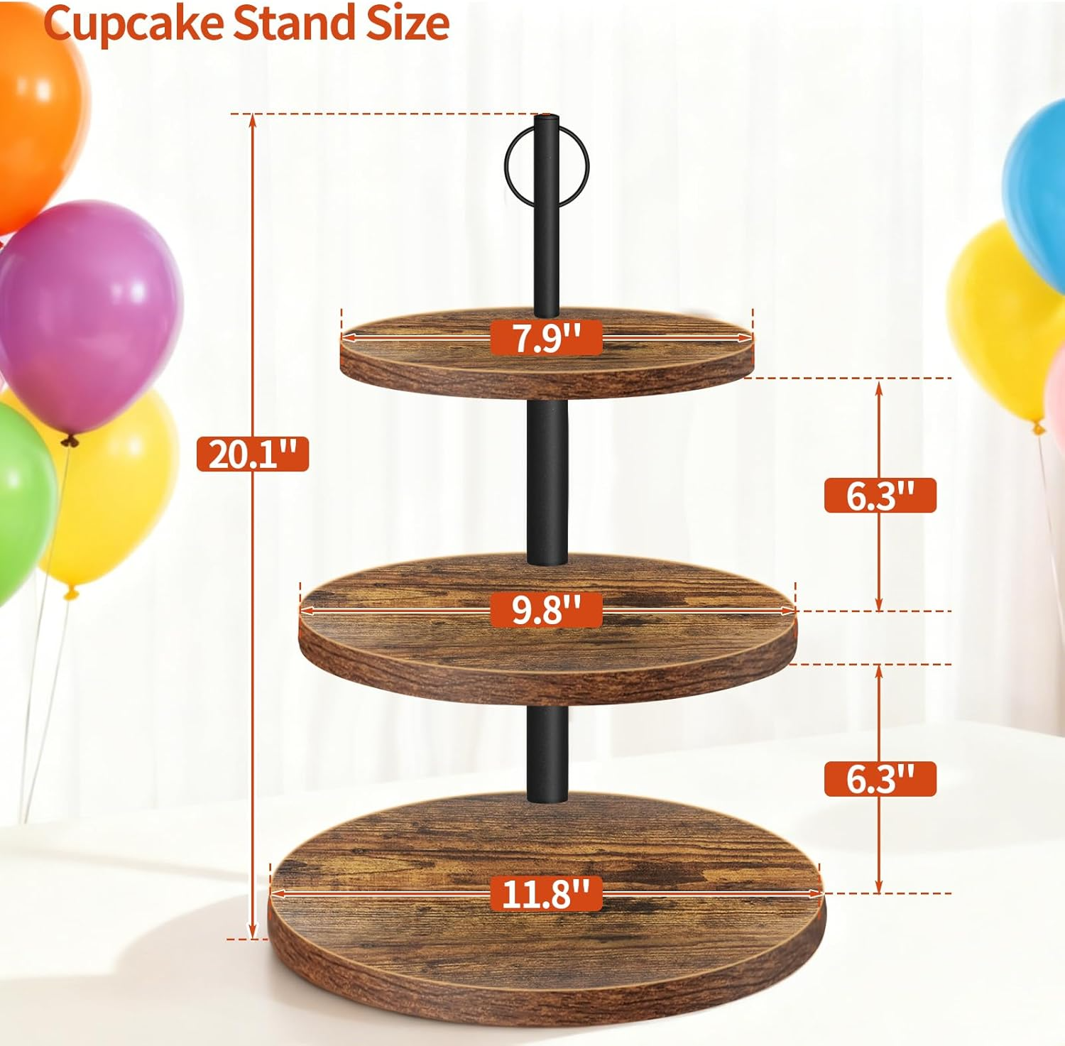 3-Tier Rustic Wood Cupcake Sta - Cupcake Stand Tier recension och pris