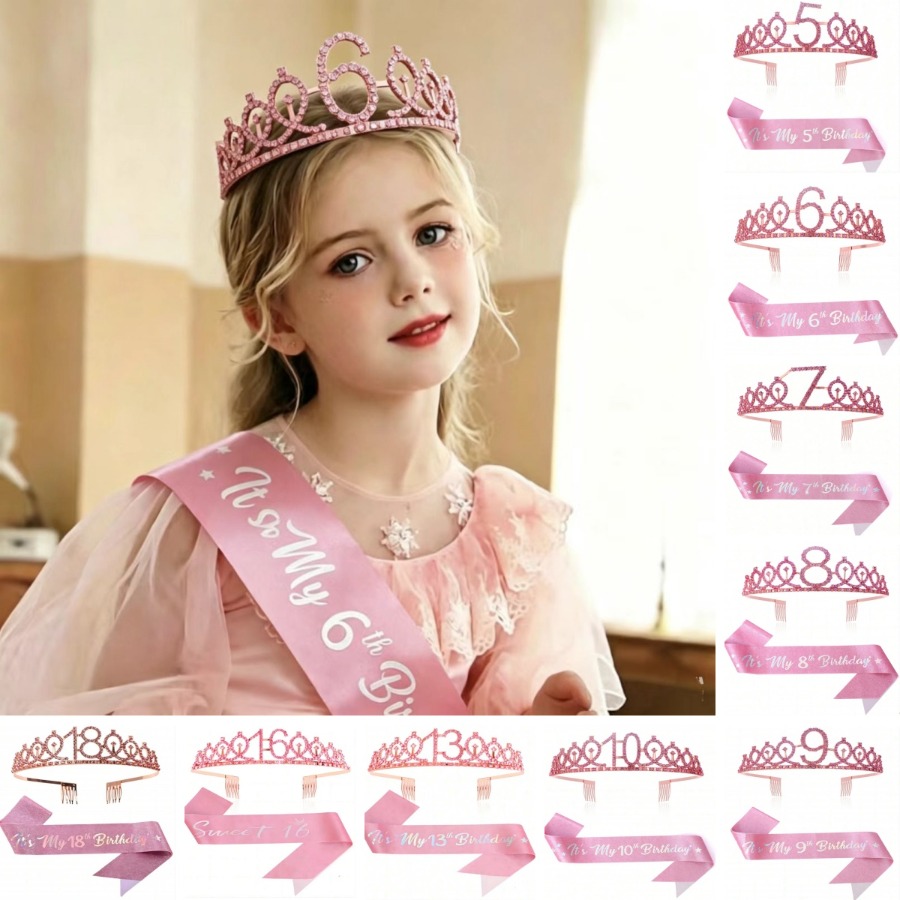 Glitter Birthday Crown Sash Wo - Birthday Sash Glitter recension och pris