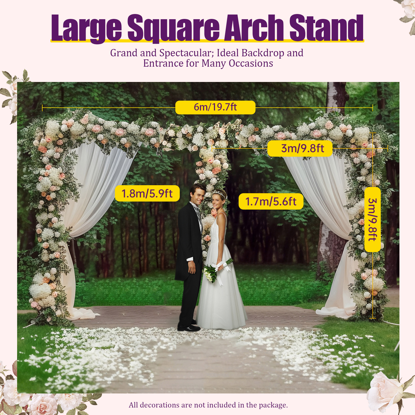 3x6m/10x20ft Metal Wedding Arc - Photo Booth Frame recension och pris