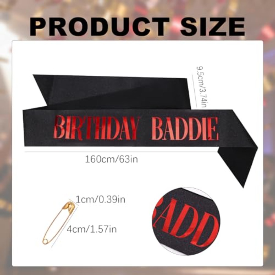 Birthday Baddie Sash, Glitter  - Birthday Sash Glitter recension och pris