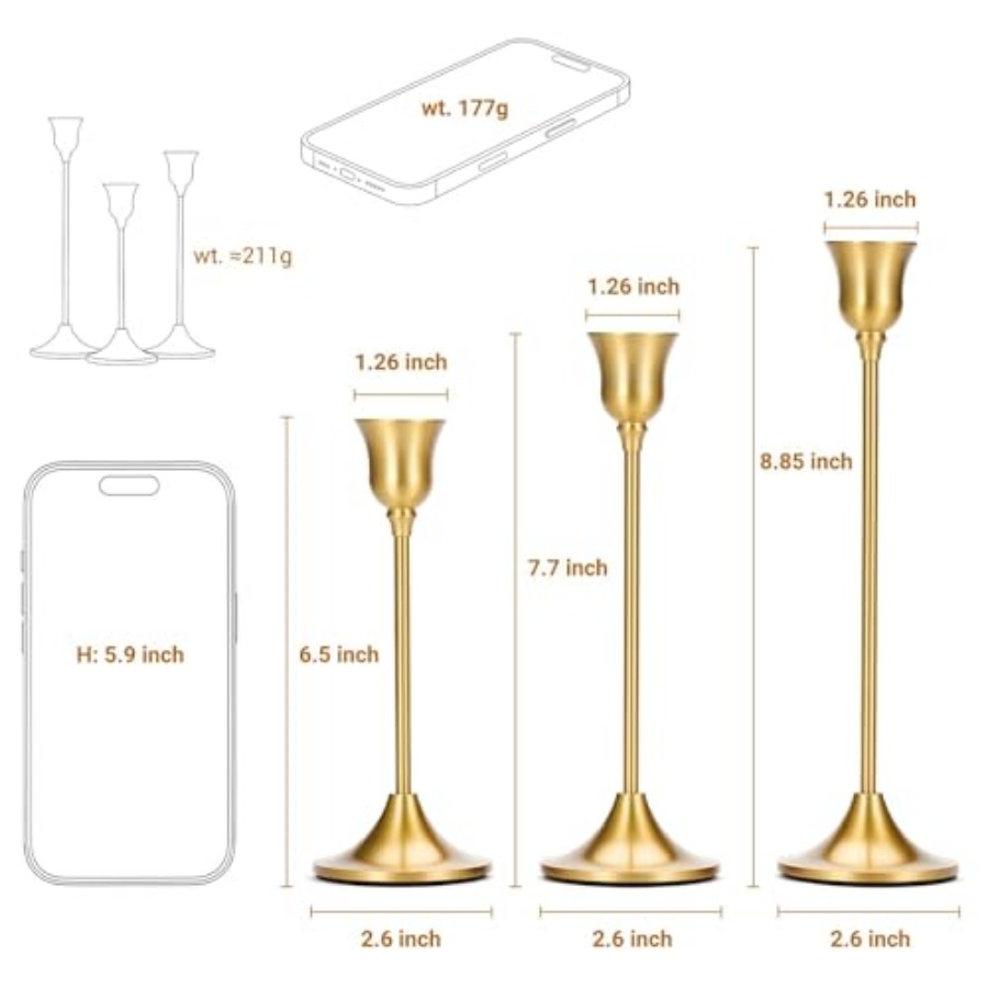 Taper Candle Stick Holder - 3P - Centerpiece Stick recension och pris