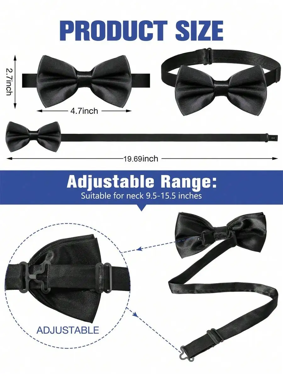 Mens Solid Color Satin Pre-Tie - Event & Party Supply recension och pris