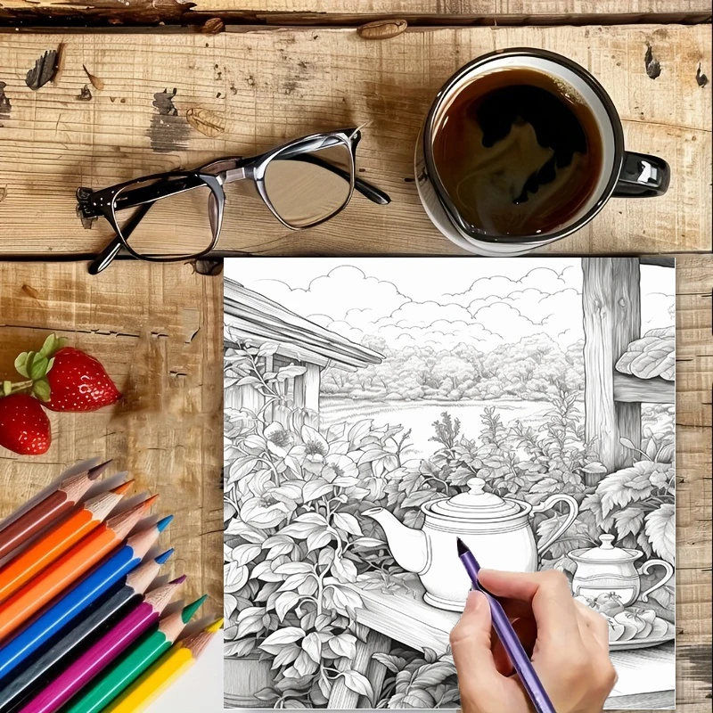 Tea In The Gardens Coloring Bo - Supply Event recension och pris