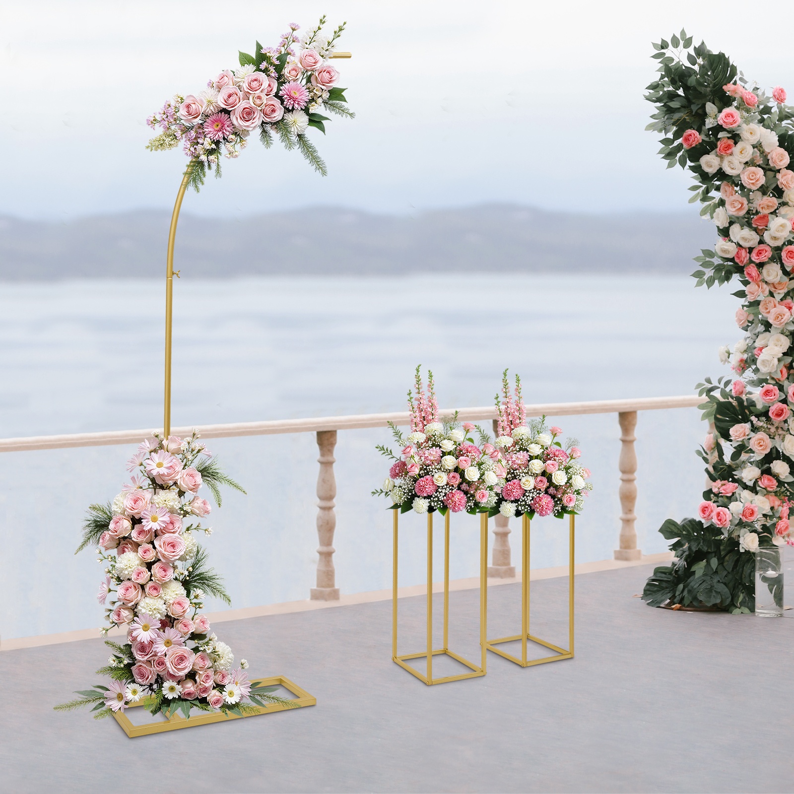 Gold Metal Square Floral Frame - Photo Booth Frame recension och pris