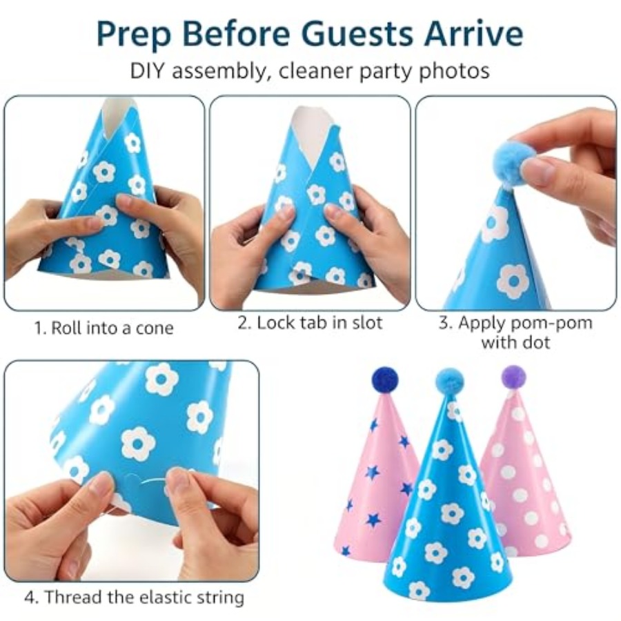 Beurio Pastel Party Hats for a - Party Hat Cone recension och pris