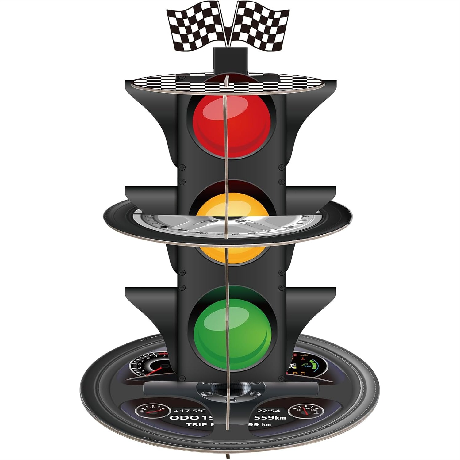 3-Tier Race Car Cupcake Stand, - Cupcake Stand Tier recension och pris