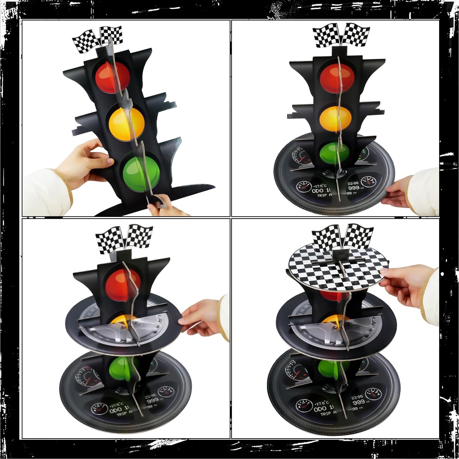 3-Tier Race Car Cupcake Stand, - Cupcake Stand Tier recension och pris