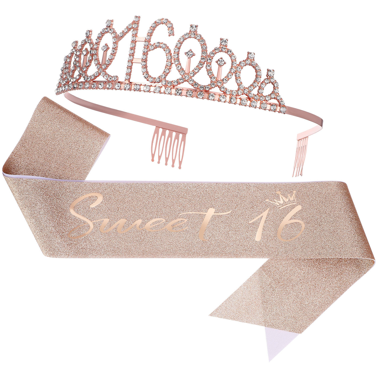 1Set Glittering Birthday Tiara - Birthday Sash Glitter recension och pris